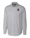 New England Revolution Cutter & Buck Stretch Oxford Stripe Mens Big and Tall Long Sleeve Dress Shirt Charcoal Mannequin Thumbnail Image