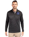 CF Montréal Cutter & Buck Traverse Stretch Eco Stripe Quarter Zip Mens Big and Tall Pullover Black Front Thumbnail Image