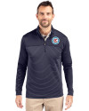 Chicago Fire FC Cutter & Buck Traverse Stretch Eco Stripe Quarter Zip Mens Big and Tall Pullover Liberty Navy Front Thumbnail Image