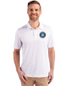 Charlotte FC Cutter & Buck Prospect Eco Textured Stretch Recycled Mens Big & Tall Polo White Front Thumbnail Image