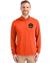 Houston Dynamo FC Cutter & Buck Virtue Eco Pique Recycled Quarter Zip Mens Pullover College Orange Front Thumbnail Image