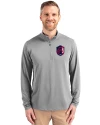 St. Louis City SC Cutter & Buck Virtue Eco Pique Recycled Quarter Zip Mens Pullover Polished Medium Gray Front Thumbnail Image
