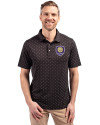 Orlando City SC Cutter & Buck Virtue Eco Pique Tile Print Recycled Mens Polo Black Front Thumbnail Image