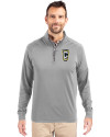 Columbus Crew Cutter & Buck Adapt Eco Knit Stretch Recycled Mens Quarter Zip Pullover Polished Medium Gray Front Thumbnail Image