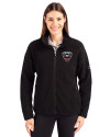 D.C. United Cutter & Buck Cascade Eco Fleece Womens Full Zip Jacket Black Front Thumbnail Image