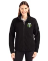 Portland Timbers Cutter & Buck Cascade Eco Fleece Womens Full Zip Jacket Black Front Thumbnail Image