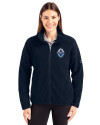 Vancouver Whitecaps FC Cutter & Buck Cascade Eco Fleece Womens Full Zip Jacket Navy Blue Front Thumbnail Image