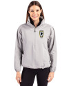 Columbus Crew Cutter & Buck Charter Eco Recycled Womens Anorak Jacket Polished Medium Gray Front Thumbnail Image