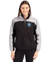 Charlotte FC Cutter & Buck Charter Eco Recycled Womens Anorak Jacket Black/Polished Front Thumbnail Image