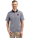 New England Revolution Cutter & Buck Virtue Eco Pique Micro Stripe Recycled Mens Big & Tall Polo Navy Blue/White Front Thumbnail Image
