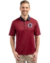 New England Revolution Cutter & Buck Virtue Eco Pique Micro Stripe Recycled Mens Big & Tall Polo Red/Navy Blue Front Thumbnail Image