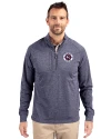 New England Revolution Cutter & Buck Adapt Eco Knit Heather Mens Big & Tall Quarter Zip Pullover Navy Blue Heather Front Thumbnail Image