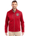 New York Red Bulls Cutter & Buck Evoke Softshell Recycled Full Zip Mens Jacket Cardinal Red Front Thumbnail Image