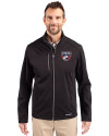 FC Dallas Cutter & Buck Evoke Softshell Recycled Full Zip Mens Jacket Black Front Thumbnail Image