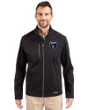 San Jose Earthquakes Cutter & Buck Evoke Softshell Recycled Full Zip Mens Jacket Black Front Thumbnail Image