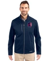 St. Louis City SC Cutter & Buck Evoke Softshell Recycled Full Zip Mens Jacket Navy Blue Front Thumbnail Image