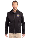 Orlando City SC Cutter & Buck Evoke Softshell Recycled Full Zip Mens Jacket Black Front Thumbnail Image
