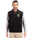 View image 1: Portland Timbers Cutter & Buck Cascade Epic Comfort Recycled Sherpa Fleece Mens Full Zip Vest Black Front
