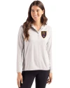 Real Salt Lake Cutter & Buck Coastline Epic Comfort Recycled Womens Hooded Shirt CONCRETE Front Thumbnail Image