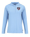 FC Dallas Cutter & Buck Coastline Epic Comfort Recycled Womens Hooded Shirt Atlas Light Blue Mannequin Thumbnail Image
