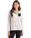 View image 4: Austin FC - Cutter & Buck Coastline Recycled Double Peached Womens Hooded Pullover CONCRETE Front