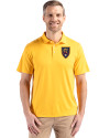 Real Salt Lake Cutter & Buck Coastline Epic Comfort Recycled Mens Polo College Gold Front Thumbnail Image