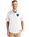 Sporting Kansas City Cutter & Buck Coastline Epic Comfort Recycled Mens Polo White Front Thumbnail Image