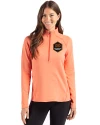Houston Dynamo FC Cutter & Buck Peshastin Fleece Recycled Womens Half Zip Pullover College Orange Heather Front Thumbnail Image
