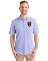 Real Salt Lake Cutter & Buck Virtue Eco Pique Botanical Print Recycled Mens Polo Chelan Blue Front Thumbnail Image