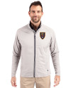 Real Salt Lake Cutter & Buck Adapt Eco Knit Hybrid Recycled Mens Big & Tall Full Zip Jacket Polished Medium Gray Front Thumbnail Image