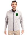 Austin FC - Cutter & Buck Adapt Eco Knit Hybrid Recycled Mens Big & Tall Full Zip Jacket Polished Medium Gray Front Thumbnail Image