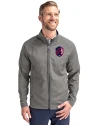 St. Louis City SC Cutter & Buck Adapt Eco Knit Hybrid Recycled Mens Big & Tall Full Zip Jacket Elemental Grey Front Thumbnail Image