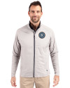 New York City FC Cutter & Buck Adapt Eco Knit Hybrid Recycled Mens Big & Tall Full Zip Jacket Polished Medium Gray Front Thumbnail Image