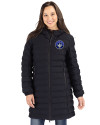 CF Montréal Cutter & Buck Mission Ridge Repreve Eco Insulated Womens Long Puffer Jacket Black Front Thumbnail Image