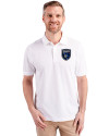 San Jose Earthquakes Cutter & Buck Advantage Eco Tri-Blend Pique Mens Big and Tall Polo White Front Thumbnail Image