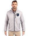 San Jose Earthquakes Cutter & Buck Rainier PrimaLoft®  Mens Big and Tall Eco Insulated Puffer Jacket Polished Medium Gray Front Thumbnail Image