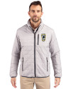 Columbus Crew Cutter & Buck Rainier PrimaLoft®  Mens Big and Tall Eco Insulated Puffer Jacket Polished Medium Gray Front Thumbnail Image