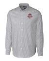 Toronto FC Cutter & Buck Stretch Oxford Stripe Mens Long Sleeve Dress Shirt Charcoal Mannequin Thumbnail Image