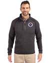New England Revolution Cutter & Buck Mainsail Sweater-Knit Mens Half Zip Pullover Jacket Charcoal Heather Front Thumbnail Image