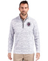 New England Revolution Cutter & Buck Traverse Stretch Eco Camo Print Quarter Zip Mens Pullover Charcoal Front Thumbnail Image