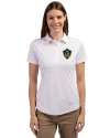 LA Galaxy Cutter & Buck Prospect Eco Textured Stretch Recycled Womens Short Sleeve Polo White Front Thumbnail Image