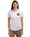Portland Timbers Cutter & Buck Prospect Eco Textured Stretch Recycled Womens Short Sleeve Polo White Front Thumbnail Image