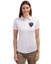 D.C. United Cutter & Buck Prospect Eco Textured Stretch Recycled Womens Short Sleeve Polo White Front Thumbnail Image