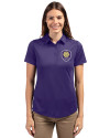 Orlando City SC Cutter & Buck Prospect Eco Textured Stretch Recycled Womens Short Sleeve Polo College Purple Front Thumbnail Image