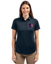 St. Louis City SC Cutter & Buck Prospect Eco Textured Stretch Recycled Womens Short Sleeve Polo Navy Blue Front Thumbnail Image