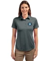 Charlotte FC Cutter & Buck Prospect Eco Textured Stretch Recycled Womens Short Sleeve Polo Elemental Grey Front Thumbnail Image