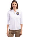 Orlando City SC Cutter & Buck Virtue Eco Pique Recycled Half Zip Pullover Womens Hoodie White Front Thumbnail Image