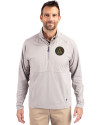 Atlanta United FC - Cutter & Buck Adapt Eco Knit Hybrid Recycled Mens Quarter Zip Polished Medium Gray Front Thumbnail Image