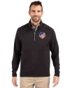 FC Cincinnati Cutter & Buck Adapt Eco Knit Hybrid Recycled Mens Quarter Zip Black Front Thumbnail Image