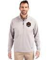 Houston Dynamo FC Cutter & Buck Adapt Eco Knit Hybrid Recycled Mens Quarter Zip Polished Medium Gray Front Thumbnail Image